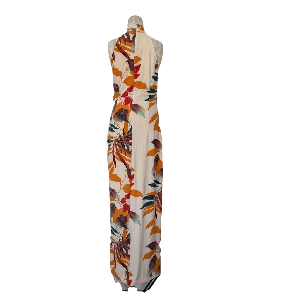 Rachel Rachel Roy Women Beige Floral Maxi Dress High Neck Sleeveless Size M - Picture 4 of 9